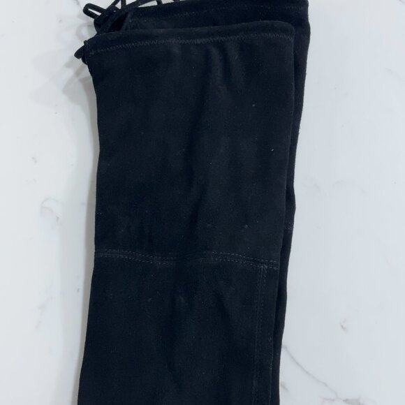 Stuart Weitzman Suede Over The Knee Boots Size 5.5 Black Block Heel - Picture 12 of 15